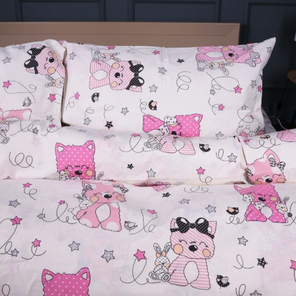 Фото - Комплект постельного белья MirSon Бязь 17-0776 Magic cats pink 220х240 (2200011238289)